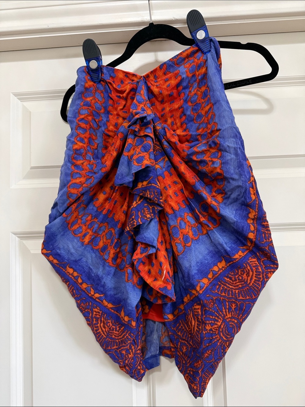 Eva Franco Blue and Orange High-Low Skirt size 2 fully lined
